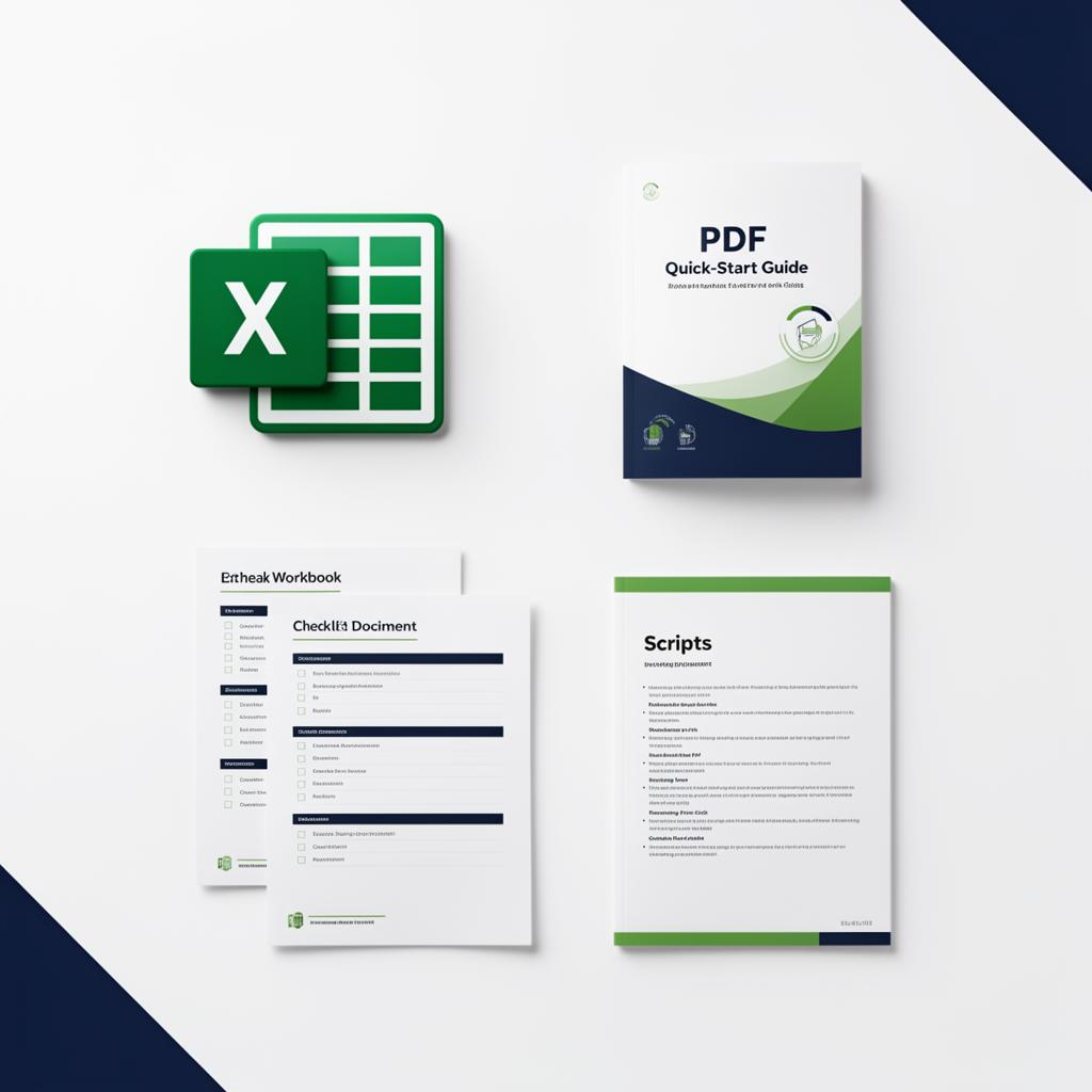 Workbook, PDF quick-start guide, cleaning checklists, and client scripts included